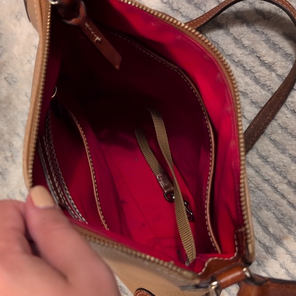 Dooney & Bourke Brown and Tan Leather Crossbody Bag - Picture 3 of 12